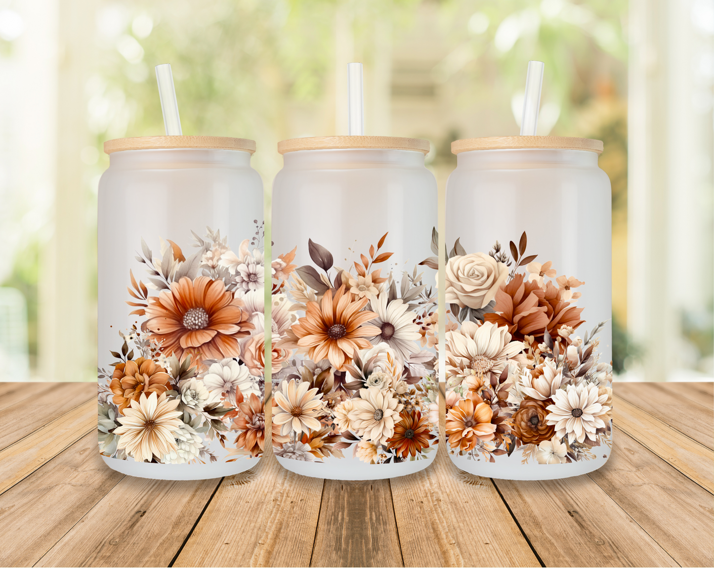 Autumn Flowers Libbey Cup