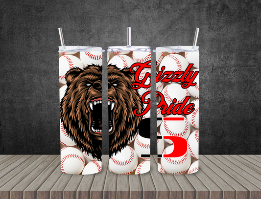 Baseball Grizzly Pride Tumbler
